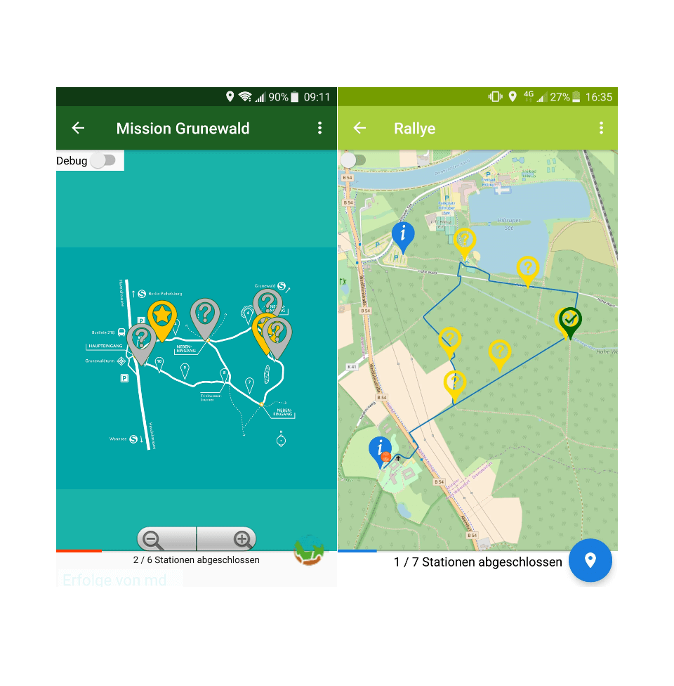 Route in der App uRnature